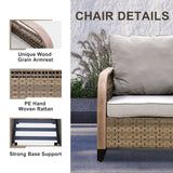 EAGLE PEAK 3 Seat Wicker Outdoor Patio Sofa, Outdoor Furniture Loveseat Sofa - Eagle Peak Canopy and Outdoor Products