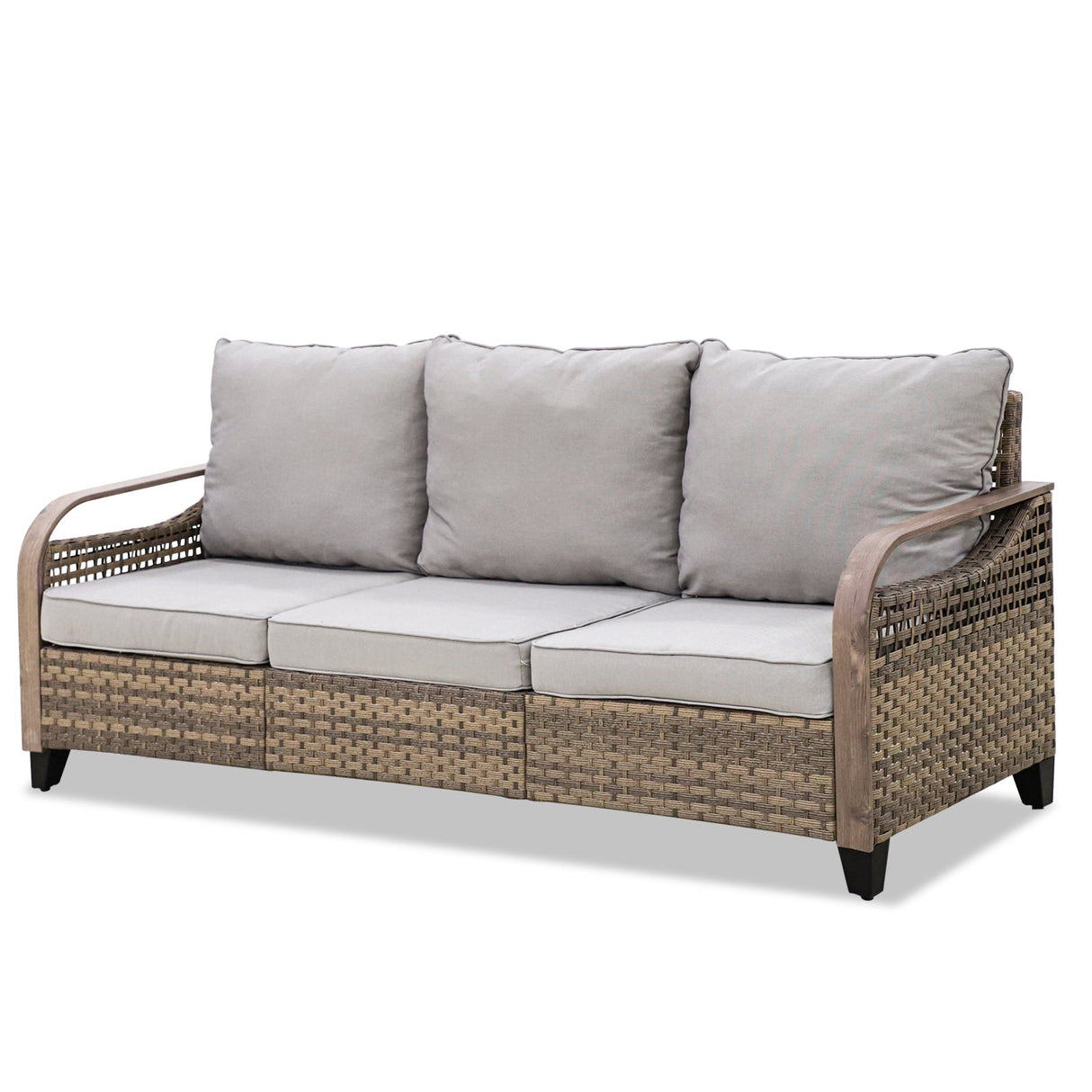 EAGLE PEAK 3 Seat Wicker Outdoor Patio Sofa, Outdoor Furniture Loveseat Sofa - Eagle Peak Canopy and Outdoor Products