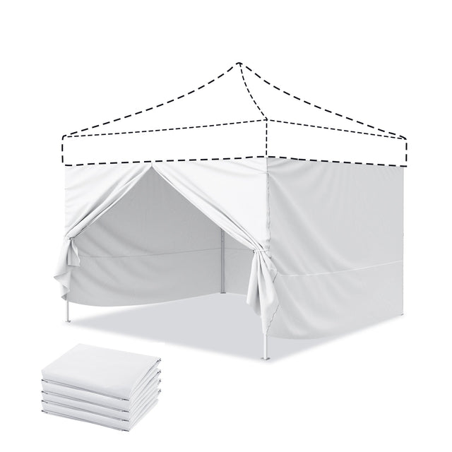 EAGLE PEAK 4 - Piece Sunwall/Sidewalls for 10x10 ft Steel Commercial Custom Canopy Only, Privacy Panels for Canopy Tent Includes 3 Sidewalls and 1 Entry Wall, Pack of 4, White - Eagle Peak Canopy and Outdoor Products