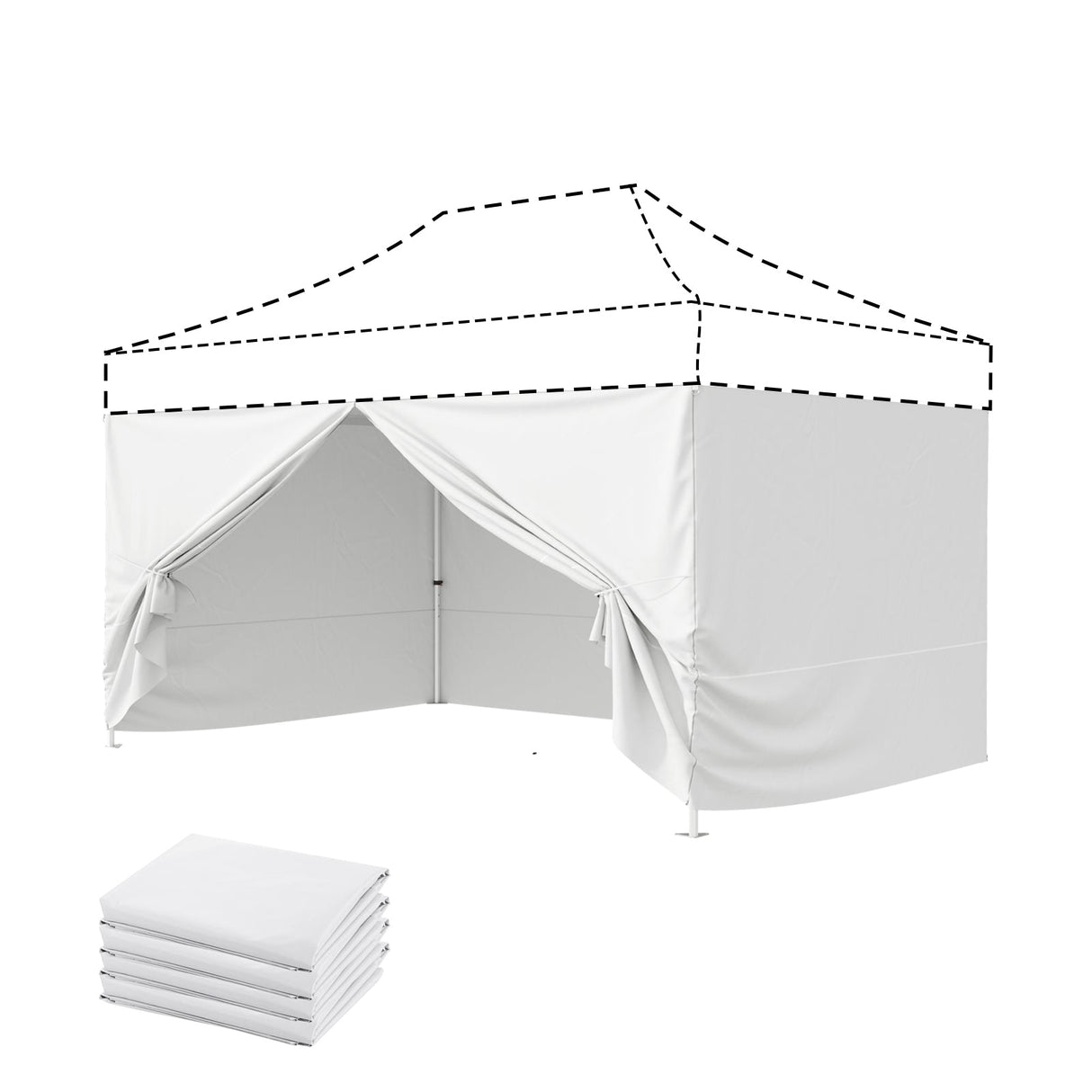 EAGLE PEAK 4 - Piece Sunwall/Sidewalls for 10x15 ft Aluminum Custom Canopy Only, Privacy Panels for Canopy Tent Includes 3 Sidewalls and 1 Entry Wall, Pack of 4, White - Eagle Peak Canopy and Outdoor Products