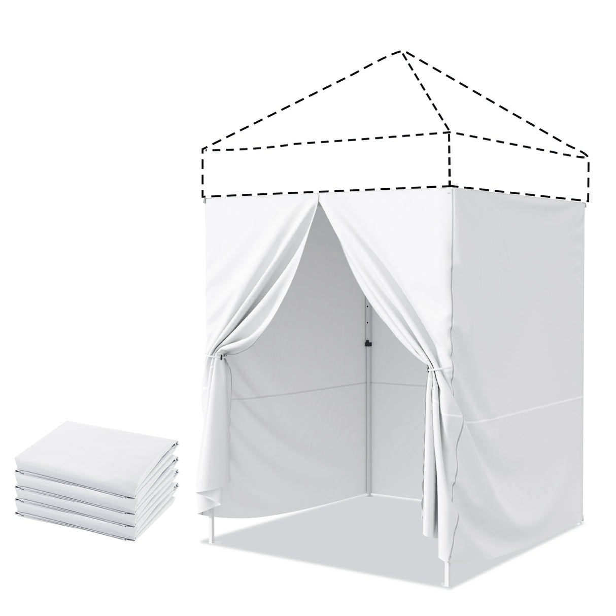 EAGLE PEAK 4 - Piece Sunwall/Sidewalls for 5x5 ft Steel Custom Canopy Only, Privacy Panels for Canopy Tent Includes 3 Sidewalls and 1 Entry Wall, Pack of 4, White - Eagle Peak Canopy and Outdoor Products