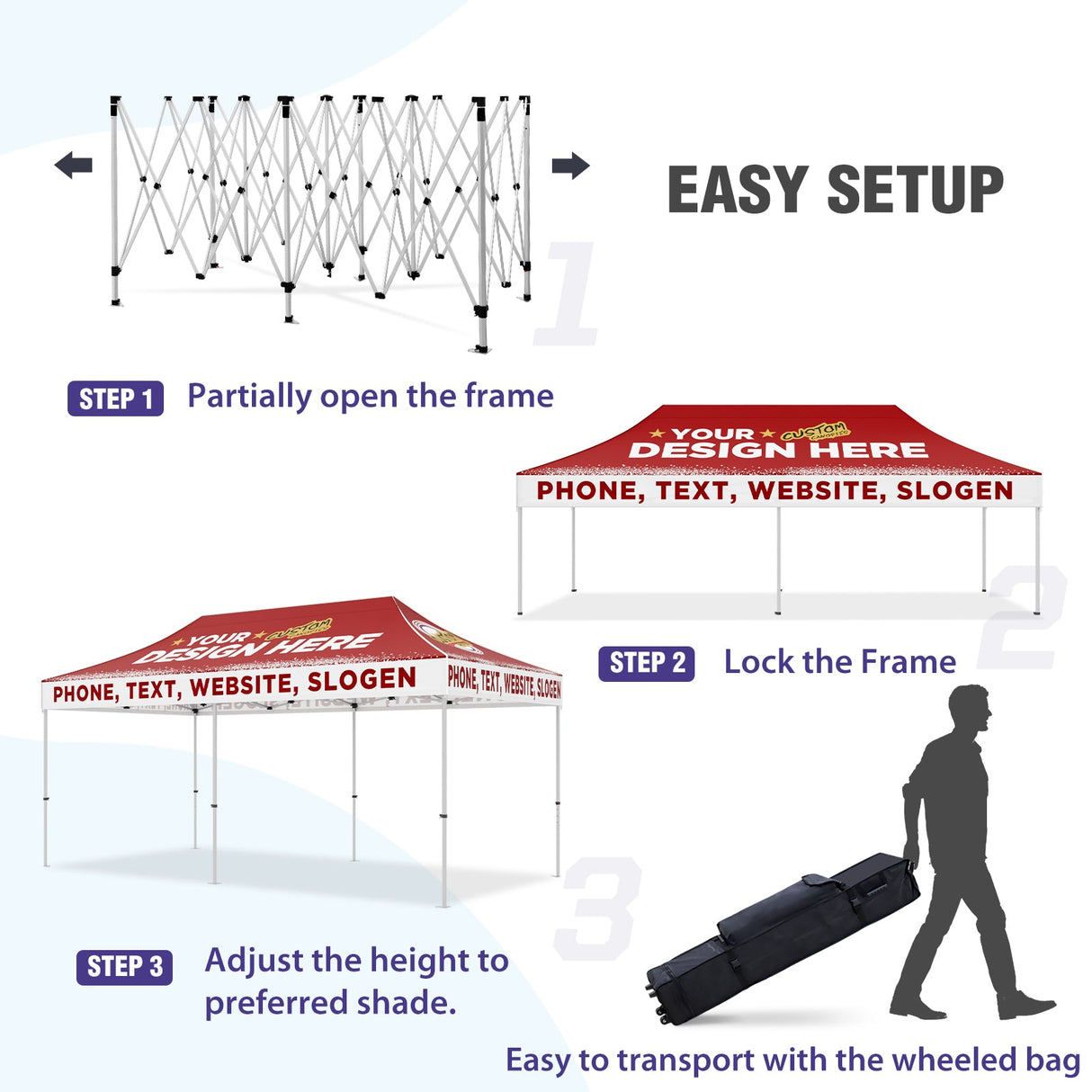 EAGLE PEAK 40mm Hex Leg Aluminum Commercial Custom Canopy Tent 10x20 - CLICK TO CONFIGURE - Package Prices Start at $1399.00 - Eagle Peak