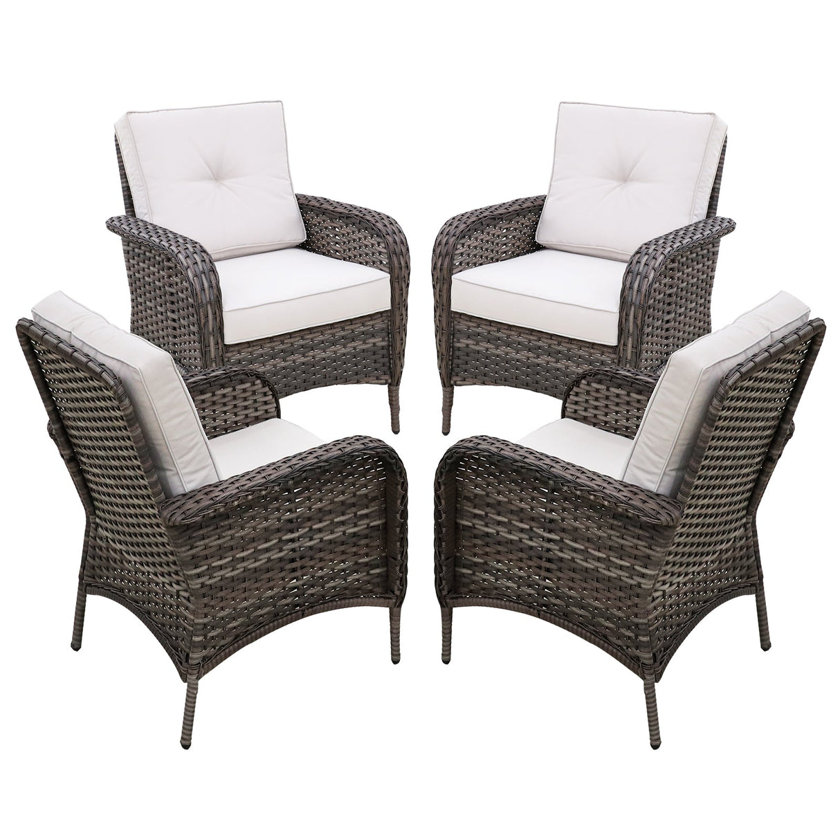 EAGLE PEAK 4pc Outdoor Wicker Patio Chairs, Rattan Porch Chairs - Eagle Peak Canopy and Outdoor Products