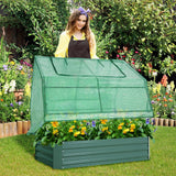 EAGLE PEAK 4x3x1 Outdoor Raised Garden Bed with Greenhouse 2 Zippered Windows - Eagle Peak Canopy and Outdoor Products