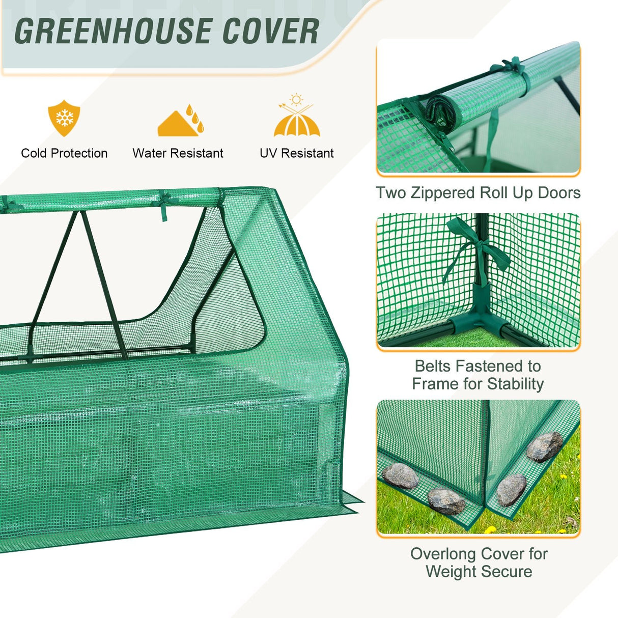 EAGLE PEAK 4x3x1 Outdoor Raised Garden Bed with Greenhouse 2 Zippered Windows - Eagle Peak Canopy and Outdoor Products