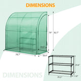 EAGLE PEAK 6.6x3.3x6.9 Outdoor Lean to Walk - in Greenhouse with Shelf - Eagle Peak Canopy and Outdoor Products