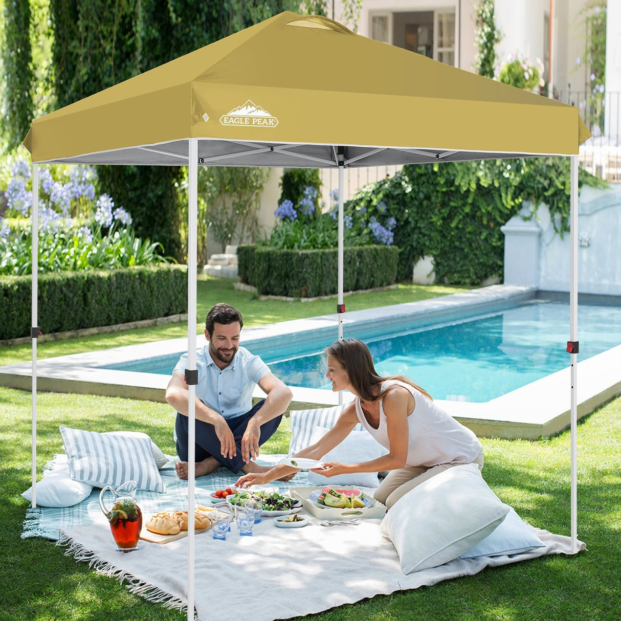 EAGLE PEAK 6.6x6.6 Pop Up Canopy Tent Instant Outdoor Canopy Easy Set - up Straight Leg - Eagle Peak Custom Canopy Tent