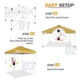 EAGLE PEAK 6.6x6.6 Pop Up Canopy Tent Instant Outdoor Canopy Easy Set - up Straight Leg Folding Shelter with Wheeled Bag, 8 Stakes and 4 Ropes, Blue/White - Eagle Peak Canopy and Outdoor Products