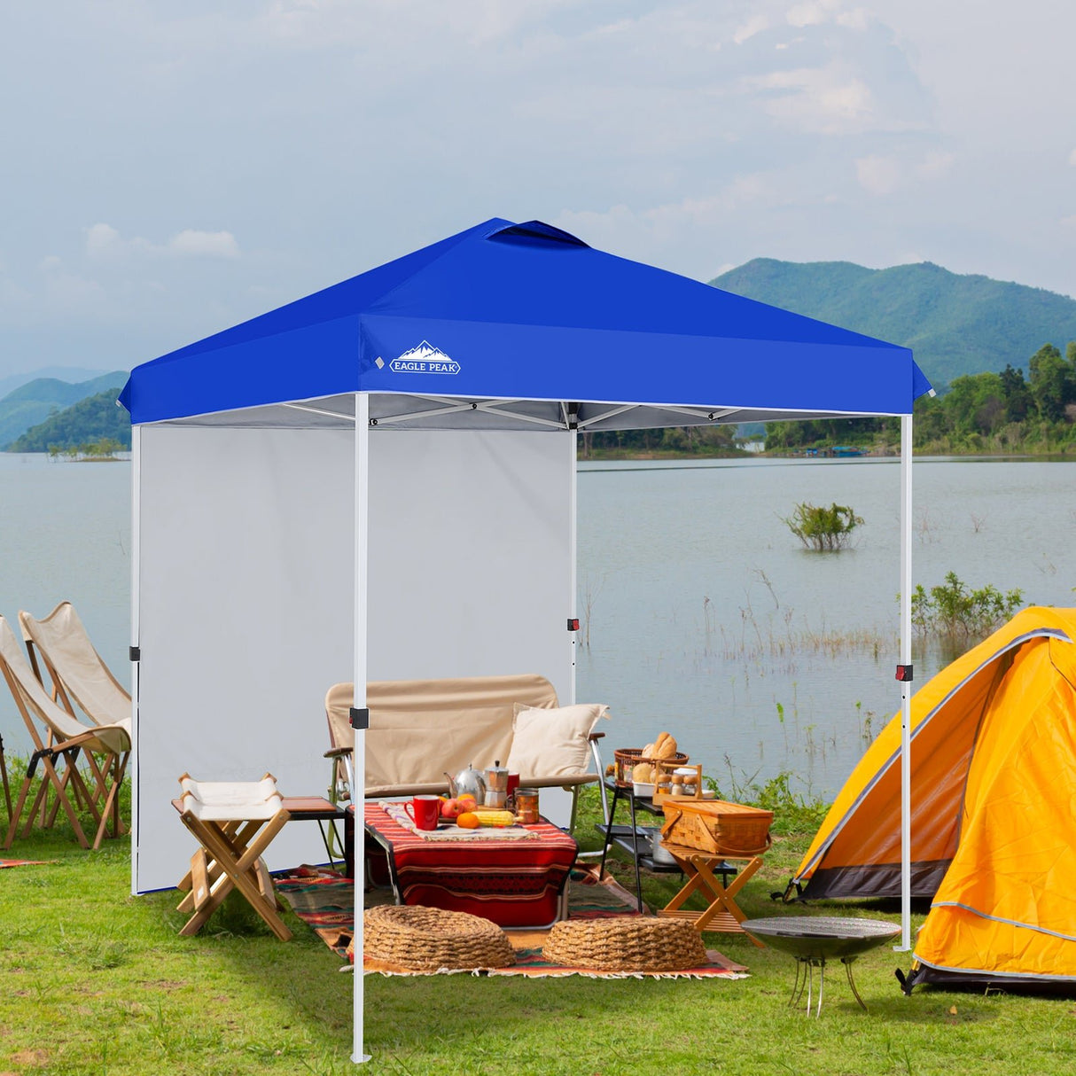 EAGLE PEAK 6.6x6.6 Pop Up Canopy Tent with Removable Sidewall - Eagle Peak Canopy and Outdoor Products