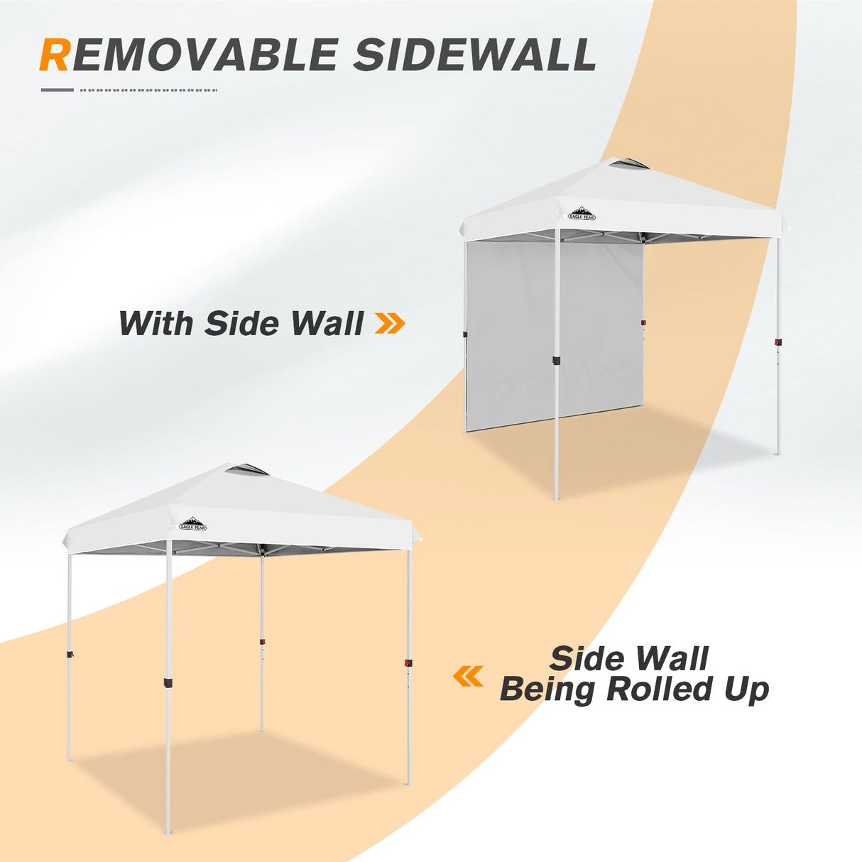 EAGLE PEAK 6.6x6.6 Pop Up Canopy Tent with Removable Sidewall - Eagle Peak Canopy and Outdoor Products