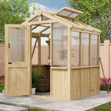 EAGLE PEAK 6.7x6x7.7 ft Wood and Polycarbonate Walk - in Greenhouse - Eagle Peak Canopy and Outdoor Products