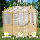 EAGLE PEAK 6.7x7.8x7.7 ft Wood and Polycarbonate Walk - in Greenhouse - Eagle Peak Canopy and Outdoor Products