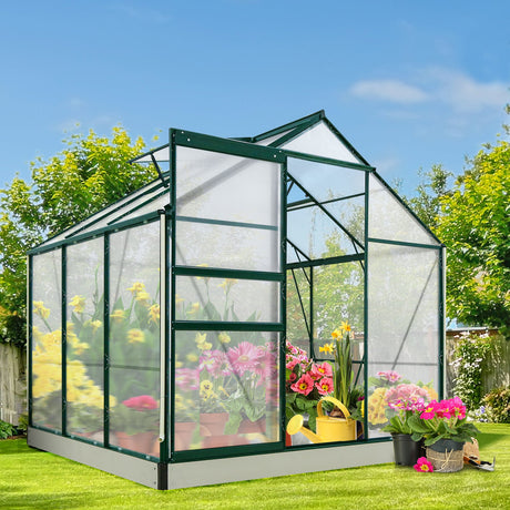 EAGLE PEAK 6x6x7 Polycarbonate and Aluminum Walk - in Hobby Greenhouse with Adjustable Roof Vent - Eagle Peak Canopy and Outdoor Products