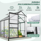 EAGLE PEAK 6x6x7 Polycarbonate and Aluminum Walk - in Hobby Greenhouse with Adjustable Roof Vent - Eagle Peak Canopy and Outdoor Products