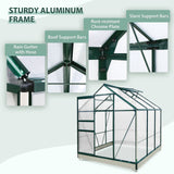 EAGLE PEAK 6x6x7 Polycarbonate and Aluminum Walk - in Hobby Greenhouse with Adjustable Roof Vent - Eagle Peak Canopy and Outdoor Products