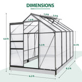 EAGLE PEAK 6x8x7 Polycarbonate and Aluminum Walk - in Hobby Greenhouse with Adjustable Roof Vent - Eagle Peak Canopy and Outdoor Products