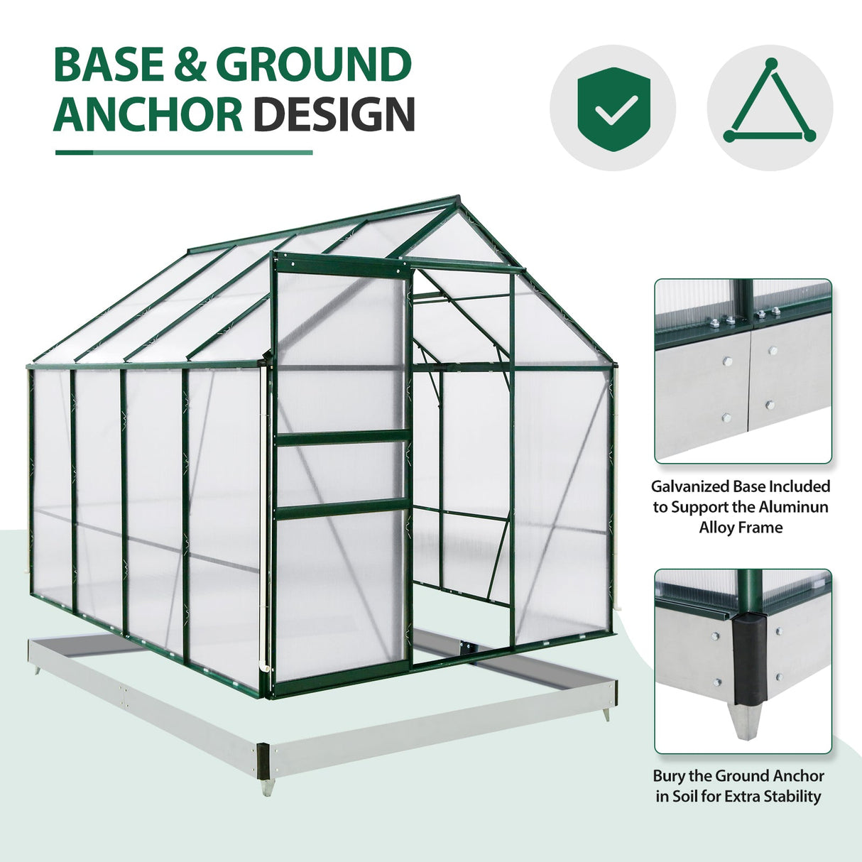 EAGLE PEAK 6x8x7 Polycarbonate and Aluminum Walk - in Hobby Greenhouse with Adjustable Roof Vent - Eagle Peak Canopy and Outdoor Products