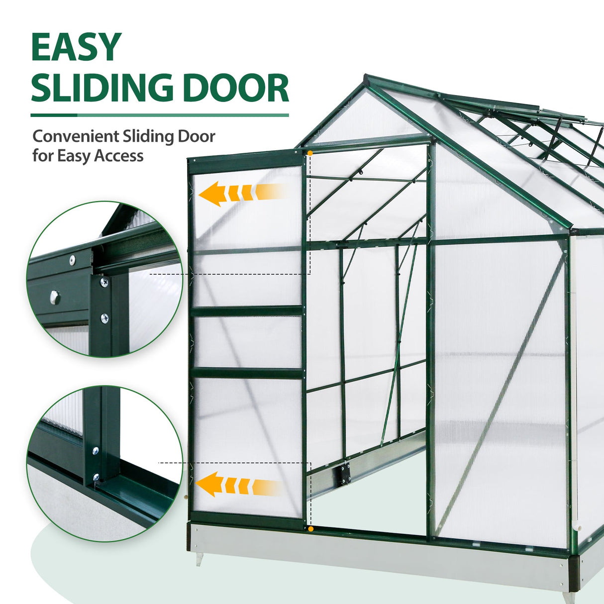 EAGLE PEAK 6x8x7 Polycarbonate and Aluminum Walk - in Hobby Greenhouse with Adjustable Roof Vent - Eagle Peak Canopy and Outdoor Products