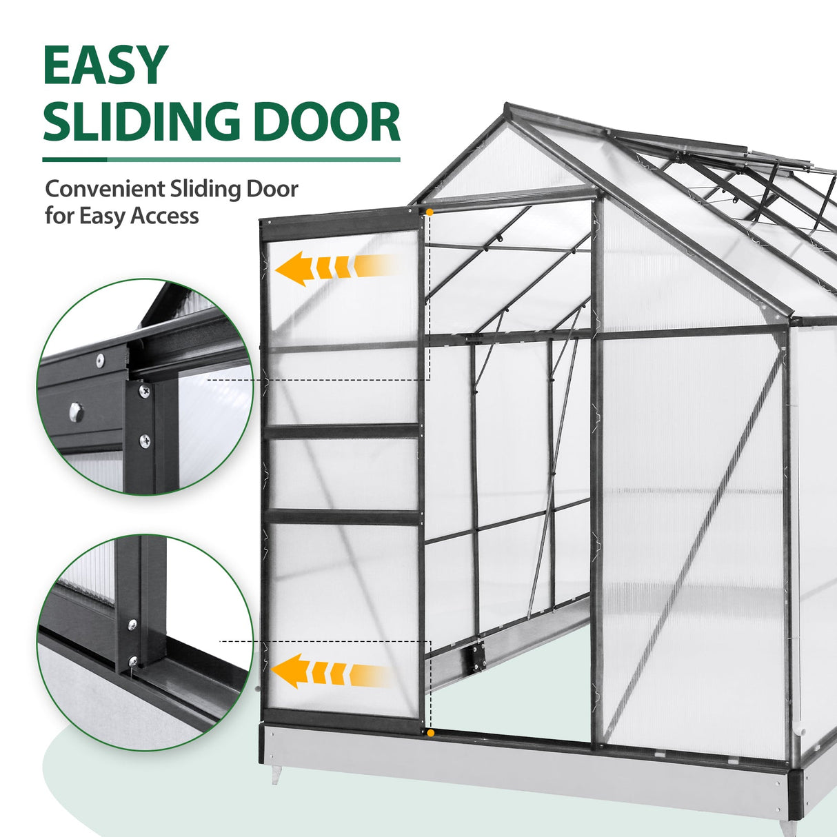 EAGLE PEAK 6x8x7 Polycarbonate and Aluminum Walk - in Hobby Greenhouse with Adjustable Roof Vent - Eagle Peak Canopy and Outdoor Products