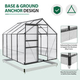 EAGLE PEAK 6x8x7 Polycarbonate and Aluminum Walk - in Hobby Greenhouse with Adjustable Roof Vent - Eagle Peak Canopy and Outdoor Products