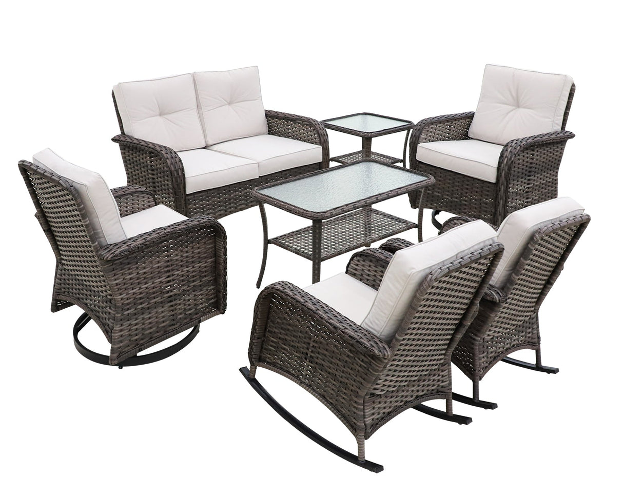 EAGLE PEAK 7pc Rattan Outdoor Patio Conversation Set - Eagle Peak Canopy and Outdoor Products