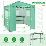 EAGLE PEAK 7x7 Pop up Greenhouse Portable Walk - in Outdoo Greenhouse with 2 Foldable Shelves - Eagle Peak Canopy and Outdoor Products