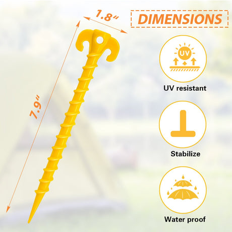 EAGLE PEAK 8 Pack Tent Stakes - Eagle Peak Canopy and Outdoor Products