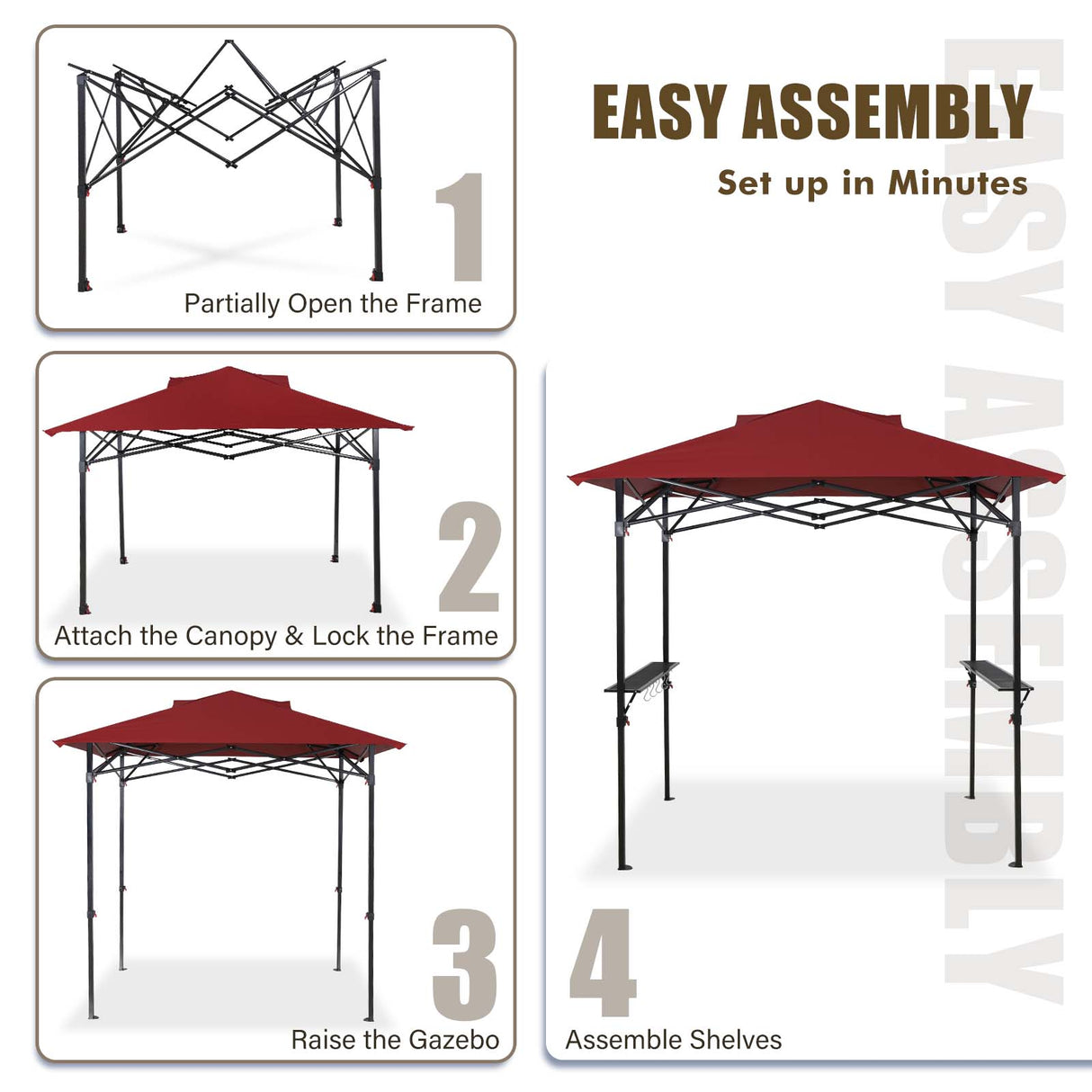 EAGLE PEAK 8x5 Pop up Grill Gazebo with Wheeled Bag - Eagle Peak Canopy and Outdoor Products