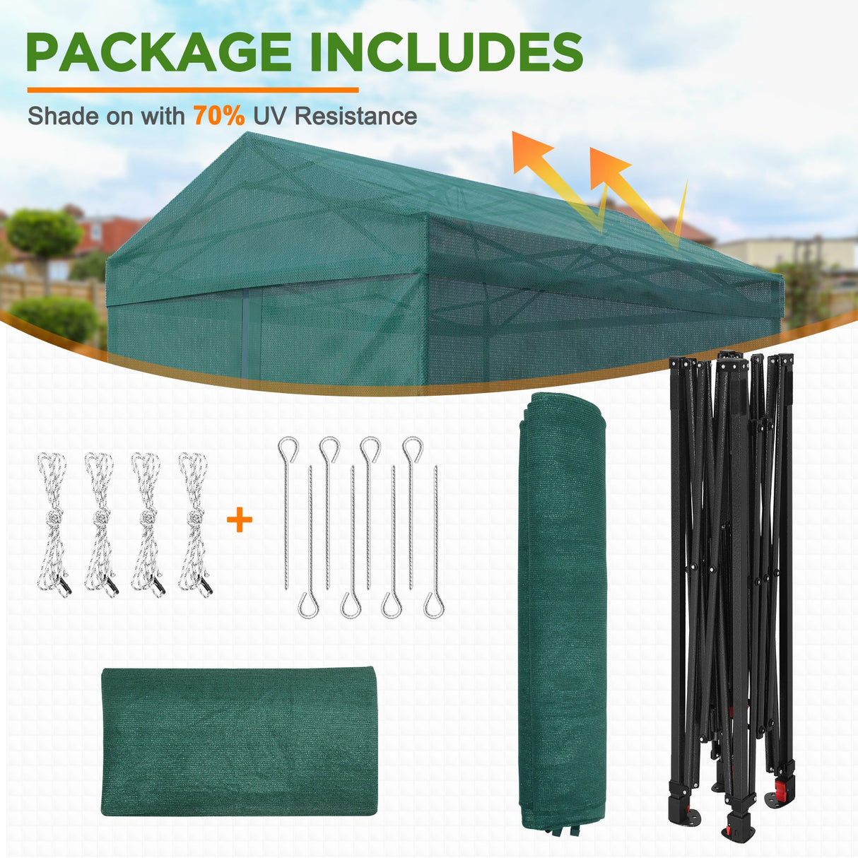 EAGLE PEAK 8x6 Portable Walk - in Mesh Cover Greenhouse with Shade Cloth - Eagle Peak Canopy and Outdoor Products