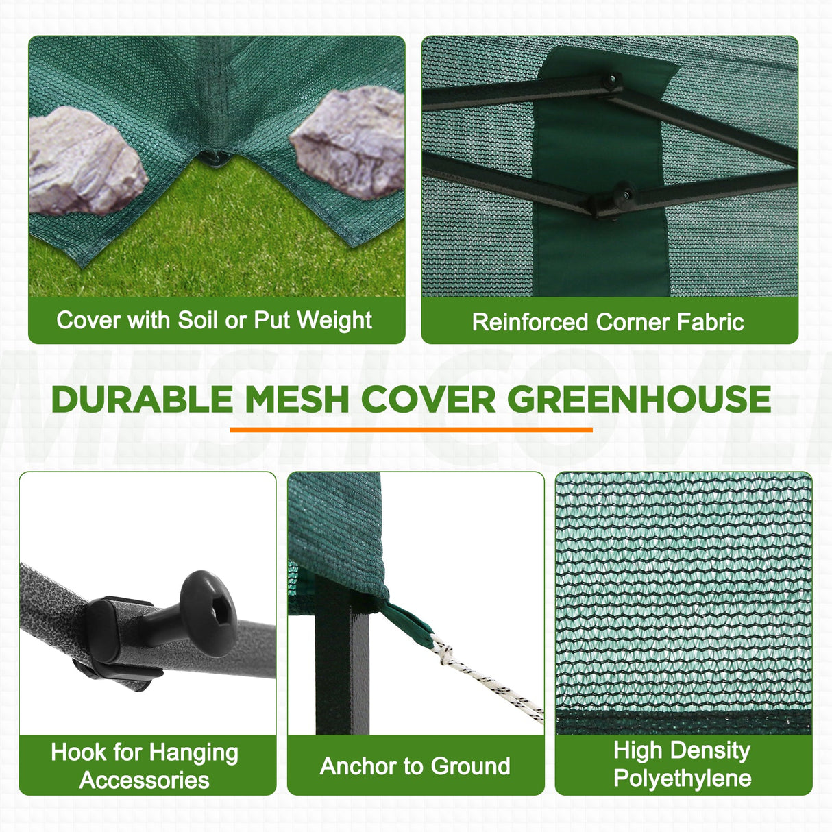 EAGLE PEAK 8x6 Portable Walk - in Mesh Cover Greenhouse with Shade Cloth - Eagle Peak Canopy and Outdoor Products