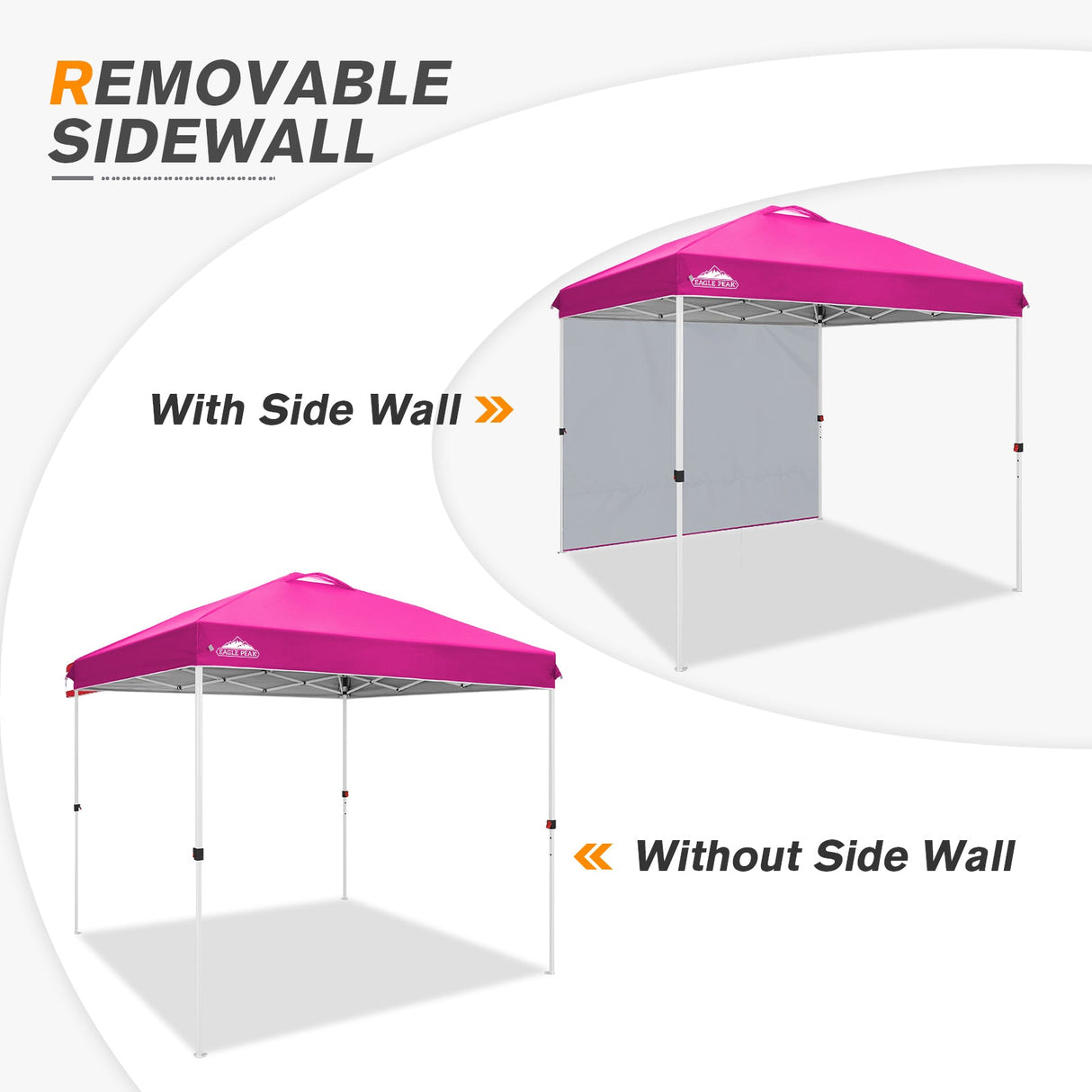 EAGLE PEAK 8x8 Pop Up Straight Leg Canopy with Sidewall - Eagle Peak Canopy and Outdoor Products