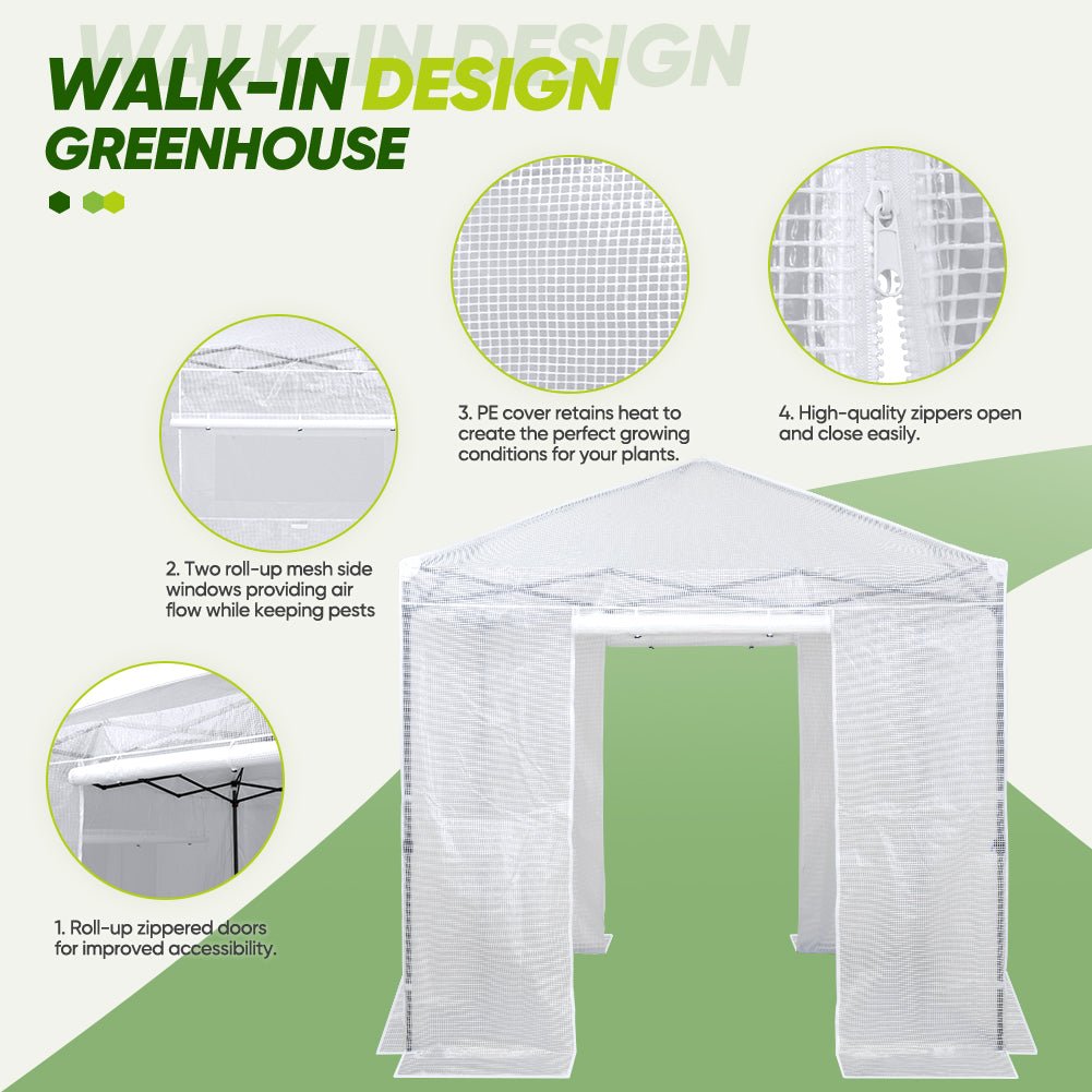 EAGLE PEAK 8x8 Portable Walk - in Greenhouse - Eagle Peak Canopy and Outdoor Products