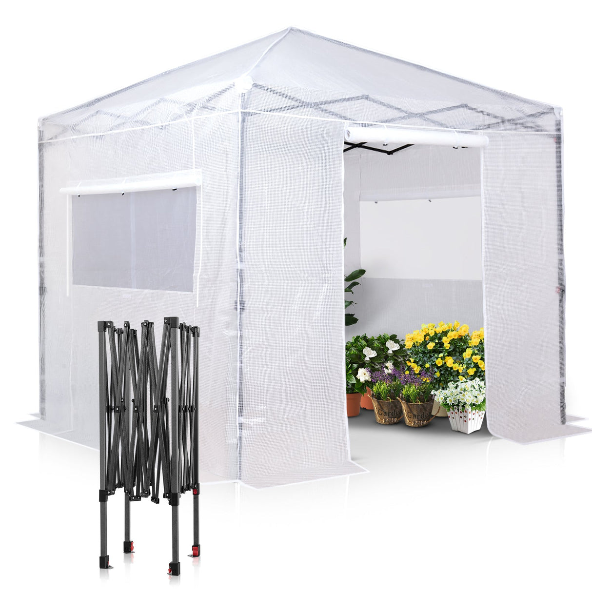 EAGLE PEAK 8x8 Portable Walk - in Greenhouse - Eagle Peak Canopy and Outdoor Products