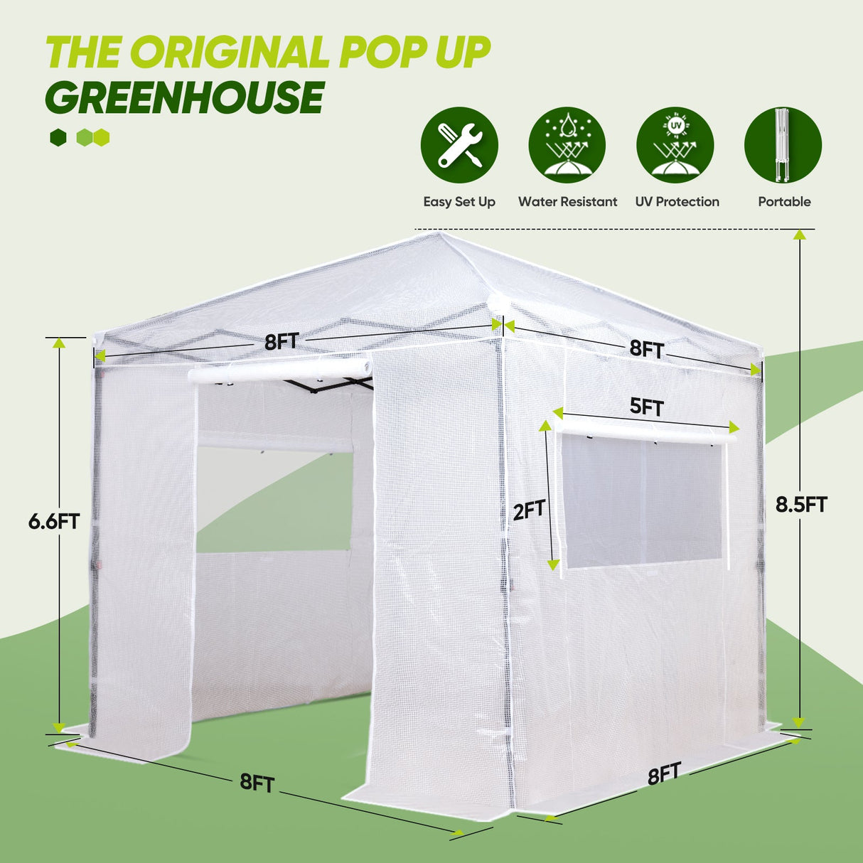 EAGLE PEAK 8x8 Portable Walk - in Greenhouse - Eagle Peak Canopy and Outdoor Products