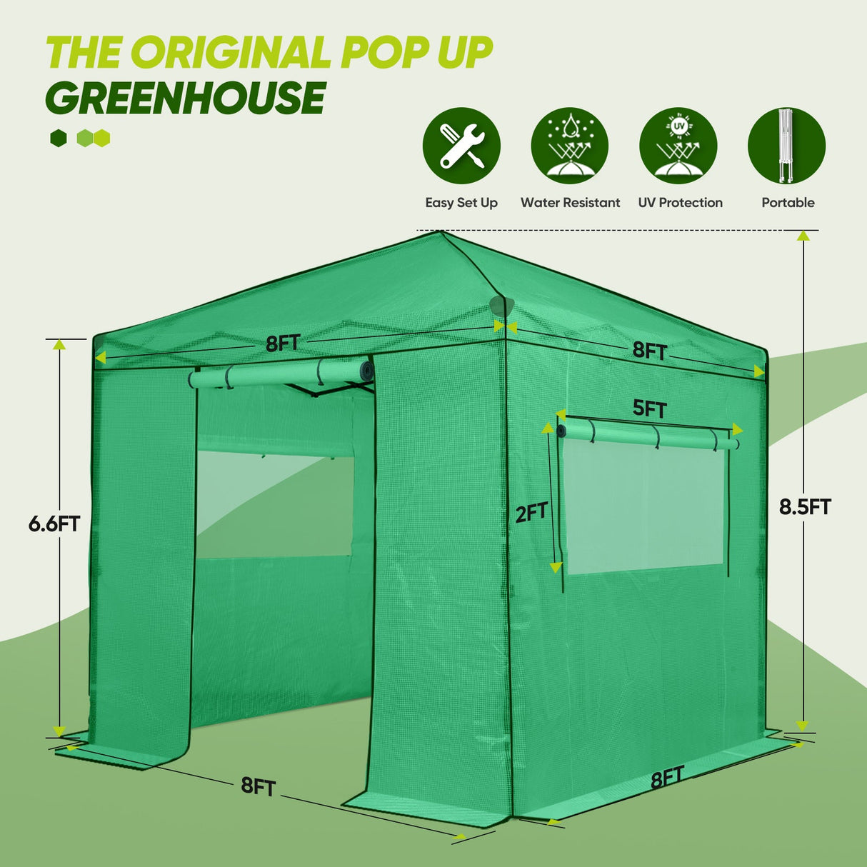 EAGLE PEAK 8x8 Portable Walk - in Greenhouse - Eagle Peak Canopy and Outdoor Products