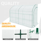 EAGLE PEAK 9.9x4.9x7.1 Outdoor Lean to Walk - in Greenhouse with Shelf - Eagle Peak Canopy and Outdoor Products