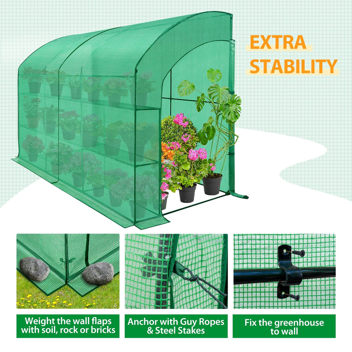 EAGLE PEAK 9.9x4.9x7.1 Outdoor Lean to Walk - in Greenhouse with Shelf - Eagle Peak Canopy and Outdoor Products