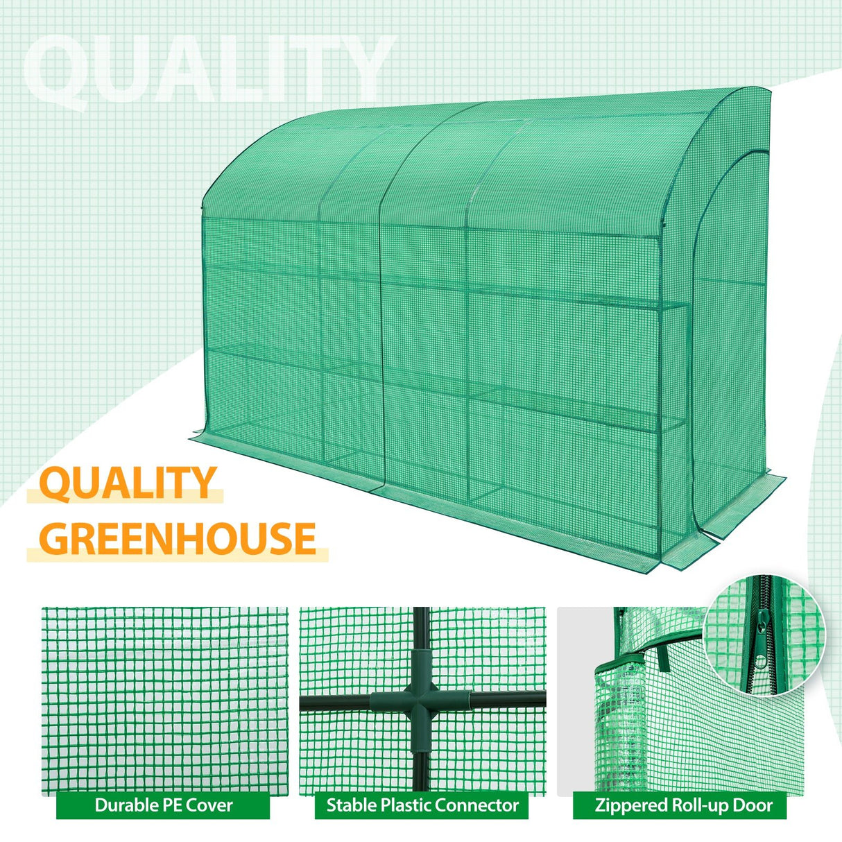 EAGLE PEAK 9.9x4.9x7.1 Outdoor Lean to Walk - in Greenhouse with Shelf - Eagle Peak Canopy and Outdoor Products