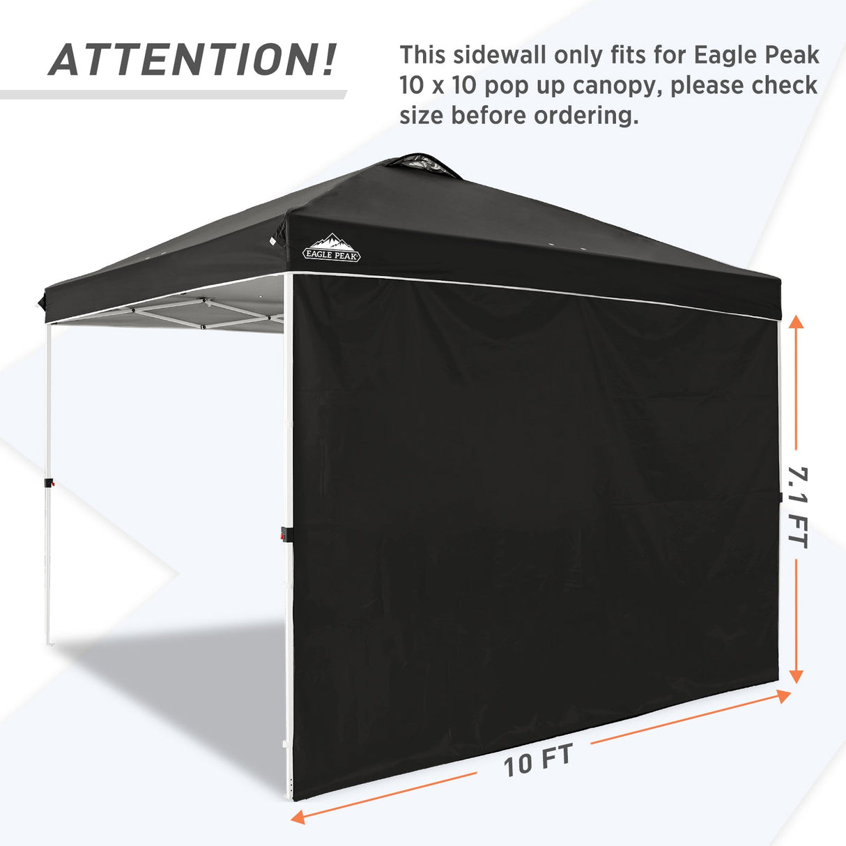 EAGLE PEAK Canopy SunWall for E100 10x10 Straight Leg Pop Up Canopy, 1 Sidewall - Eagle Peak Canopy and Outdoor Products