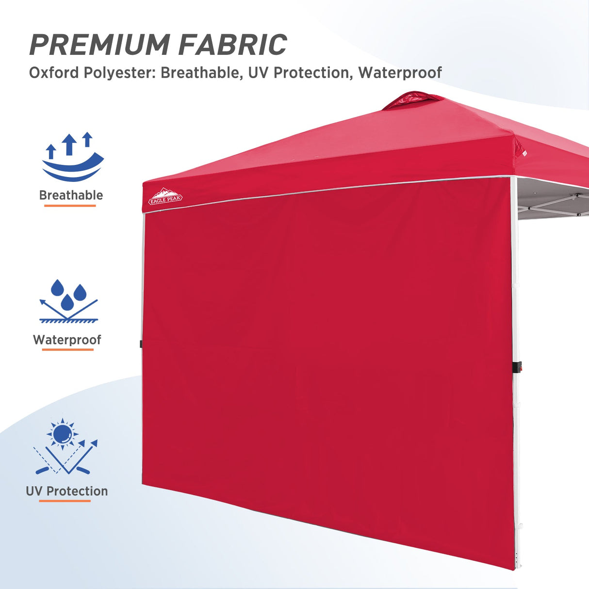 EAGLE PEAK Canopy SunWall for E100 10x10 Straight Leg Pop Up Canopy, 1 Sidewall - Eagle Peak Canopy and Outdoor Products