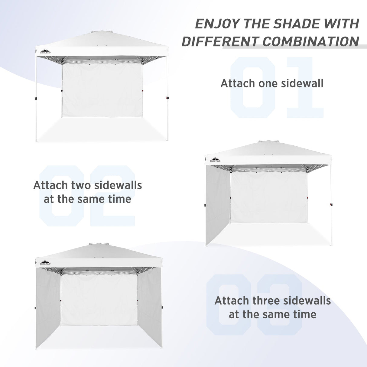 EAGLE PEAK Canopy SunWall for E100 10x10 Straight Leg Pop Up Canopy, 1 Sidewall - Eagle Peak Canopy and Outdoor Products