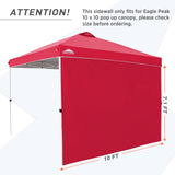 EAGLE PEAK Canopy SunWall for E100 10x10 Straight Leg Pop Up Canopy, 1 Sidewall - Eagle Peak Canopy and Outdoor Products