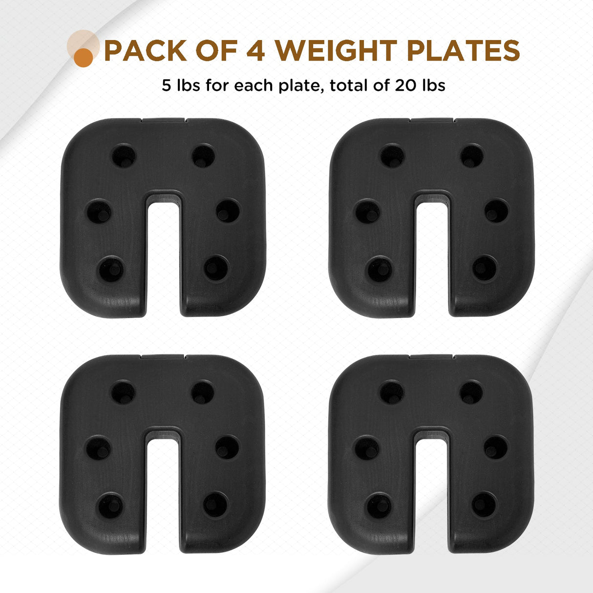 EAGLE PEAK Canopy Weight Plates 4 - Set for Pop up Canopy, Tent, Gazebo, Umbrellas, Tent Weights for Legs, 20 lbs, Black - Eagle Peak Canopy and Outdoor Products