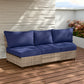 EAGLE PEAK Coastal Vista Curved Outdoor Wicker Sofa with Cushions, Seats 3, Beige - Eagle Peak Canopy and Outdoor Products