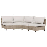 EAGLE PEAK Coastal Vista Curved Outdoor Wicker Sofa with Cushions, Seats 4, Beige - Eagle Peak Canopy and Outdoor Products