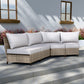 EAGLE PEAK Coastal Vista Curved Outdoor Wicker Sofa with Cushions, Seats 4, Beige - Eagle Peak Canopy and Outdoor Products