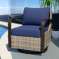 EAGLE PEAK Coastal Vista Outdoor Swivel Wicker Rocker Chair,Contains 1 Chair, Blue/Beige - Eagle Peak Canopy and Outdoor Products