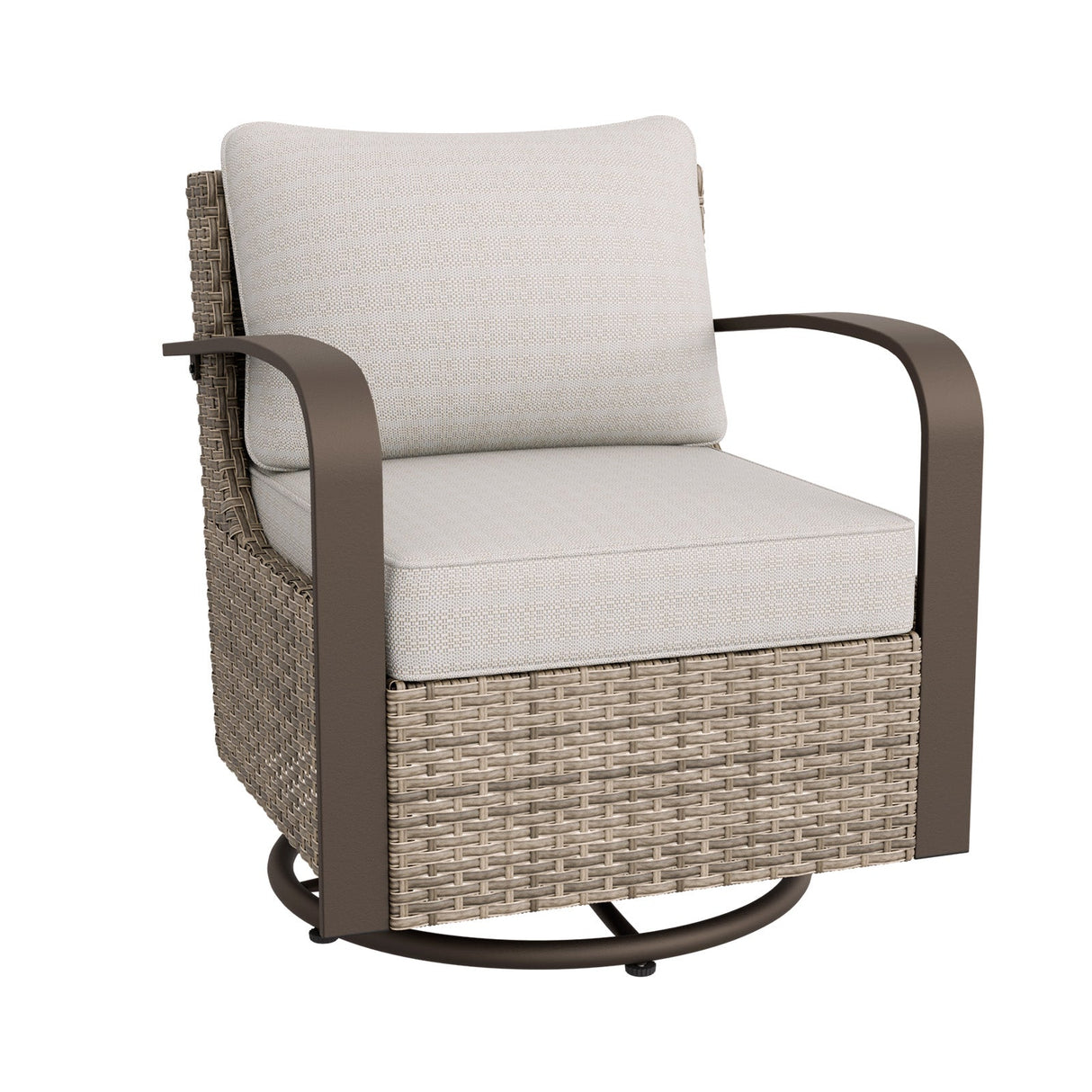 EAGLE PEAK Coastal Vista Outdoor Swivel Wicker Rocker Chair,Contains 1 Chair, Blue/Beige - Eagle Peak Canopy and Outdoor Products