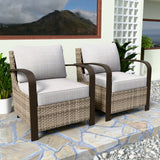 EAGLE PEAK Coastal Vista Patio Chair with Cushions, Contains 2 Chairs, Beige/Blue - Eagle Peak Canopy and Outdoor Products