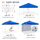 EAGLE PEAK Commercial Pop up Canopy with 1 Sidewall, Heavy Duty Canopy Tent 12x12, Roller Bag and 4 Weight Bags - Eagle Peak Canopy and Outdoor Products